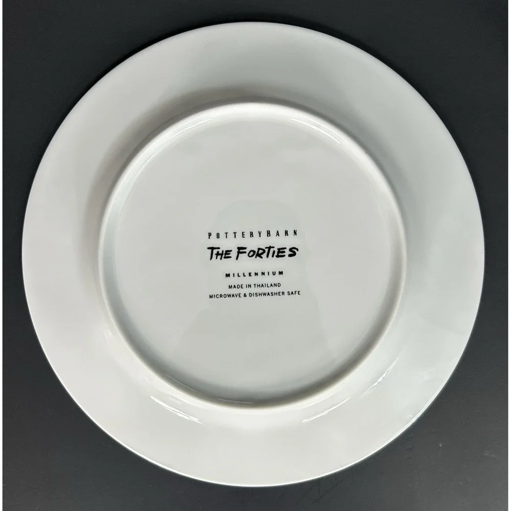 Pottery Barn Millennium Series Decade Salad Dessert Plates Set of 12 Retro